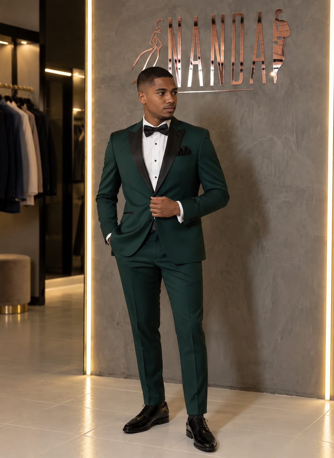 Smoking verde para aluguel na Nanda Dress Suits