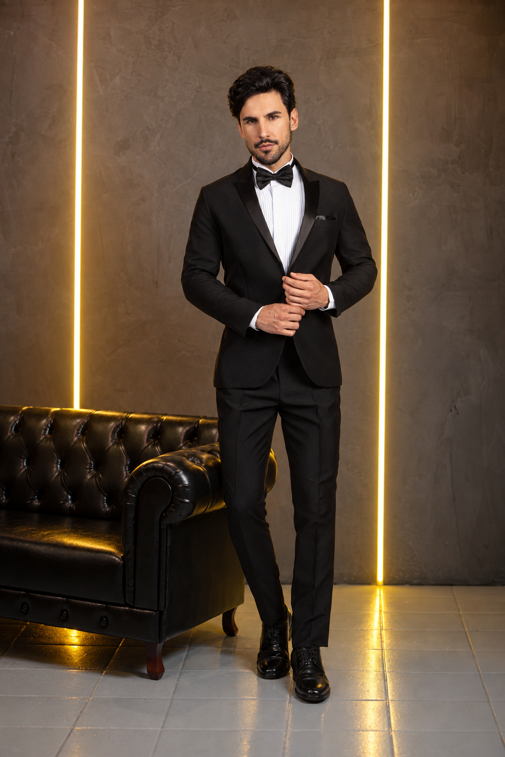 Smoking Black-Tie Slim Corte Italiano para aluguel na Nanda Dress Suits