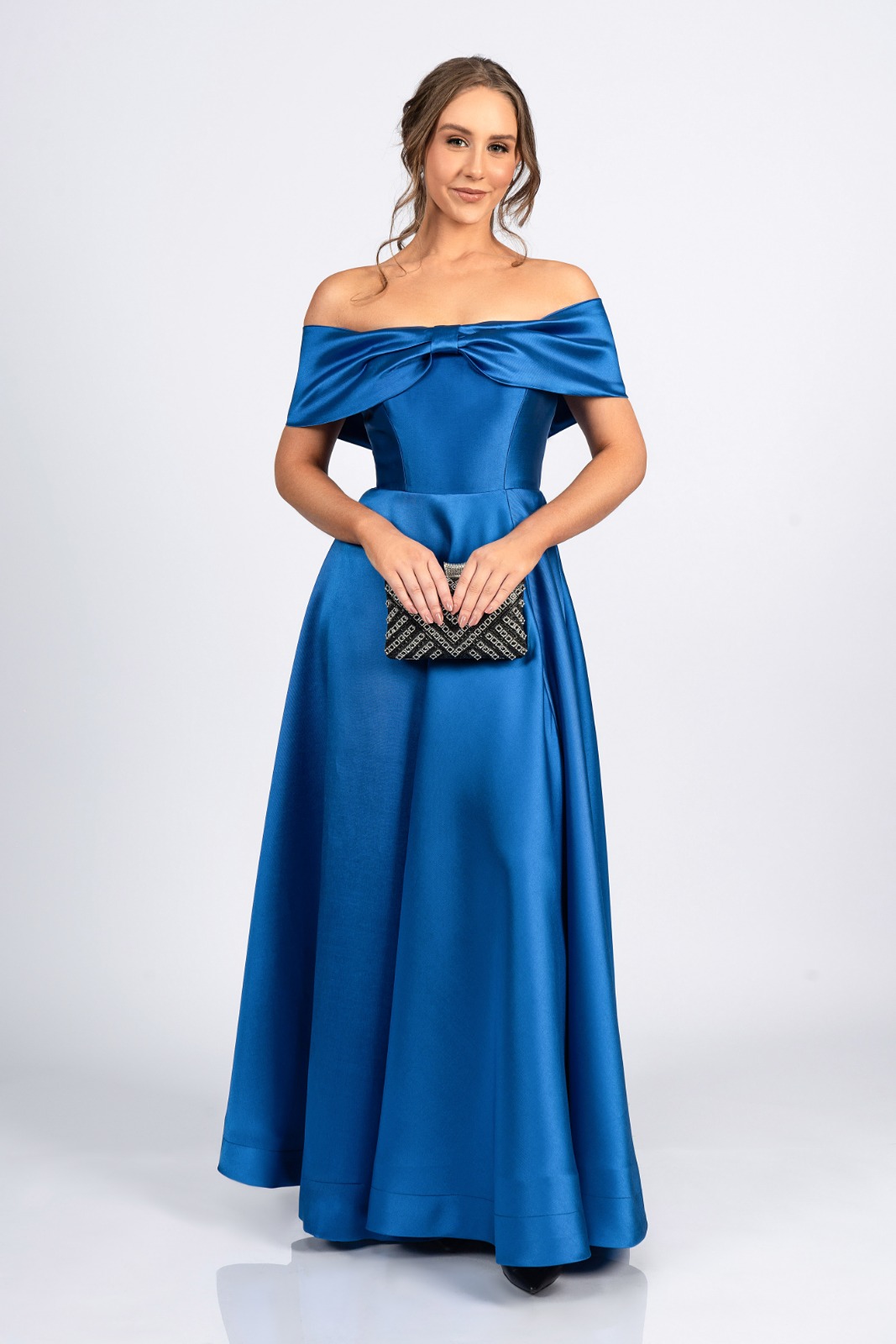 Vestido azul royal alfaiataria para aluguel na Nanda Dress Suits
