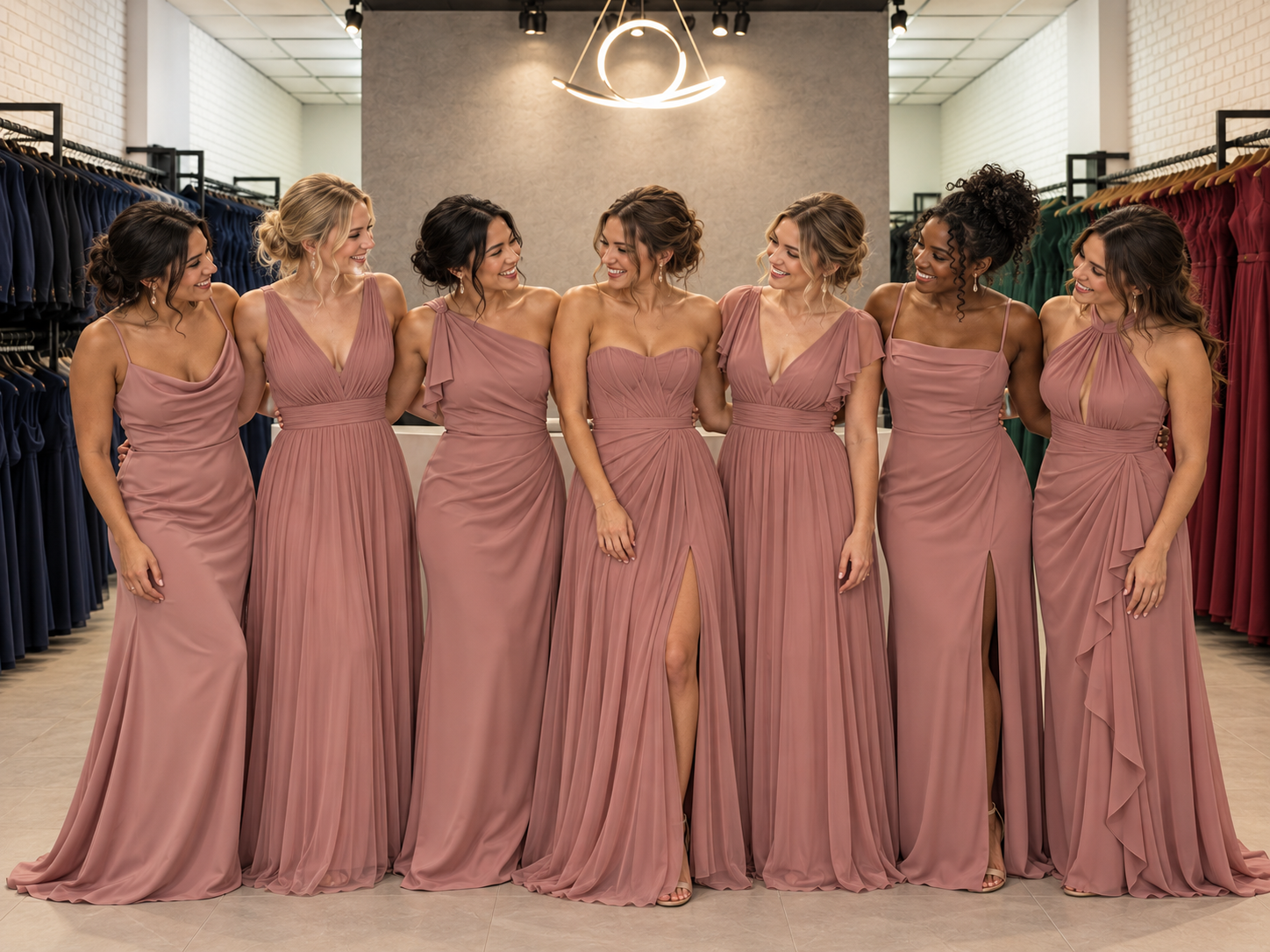 Madrinhas vestidas pela Nanda Dress Suits